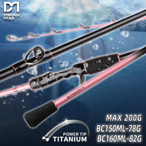 FISHINGFANS 1.5米/1.6米高碳鈦釣竿竿尖，適用於魷魚、章魚和墨魚的拋投釣法
