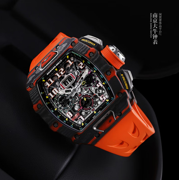 理查德米勒二手（Richard Mille）理查德米勒RM11-03彩色碳側面NTPT材質全鏤空自動機械44.5mmX50mm全套 全套