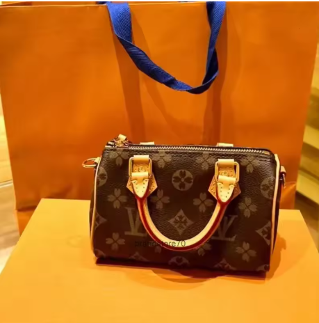 Nano Diane 設計師包，Boulogne 手提包，女性用 Loop Hobo 包，肩背包，皮革手拿包，附經典鍊條小錢包，奢華款