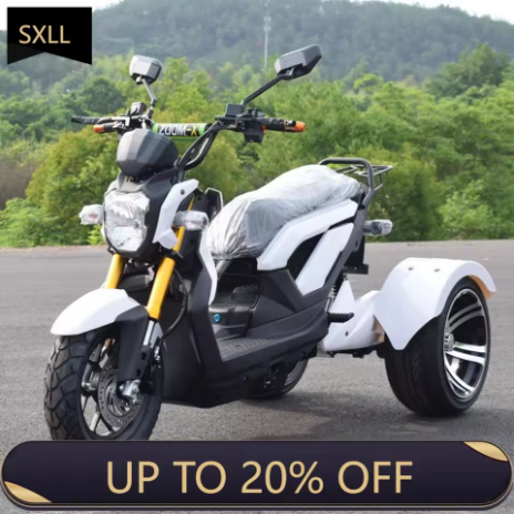 SXLL 工廠復古 72V 1500W 三輪電動摩托車，敞篷踏板車帶後座，成人雙座